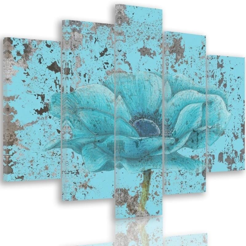 Kanva no 5 daļām - Type A, Blue Flower  Home Trends DECO
