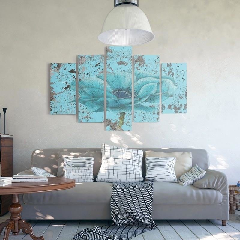 Kanva no 5 daļām - Type A, Blue Flower  Home Trends DECO