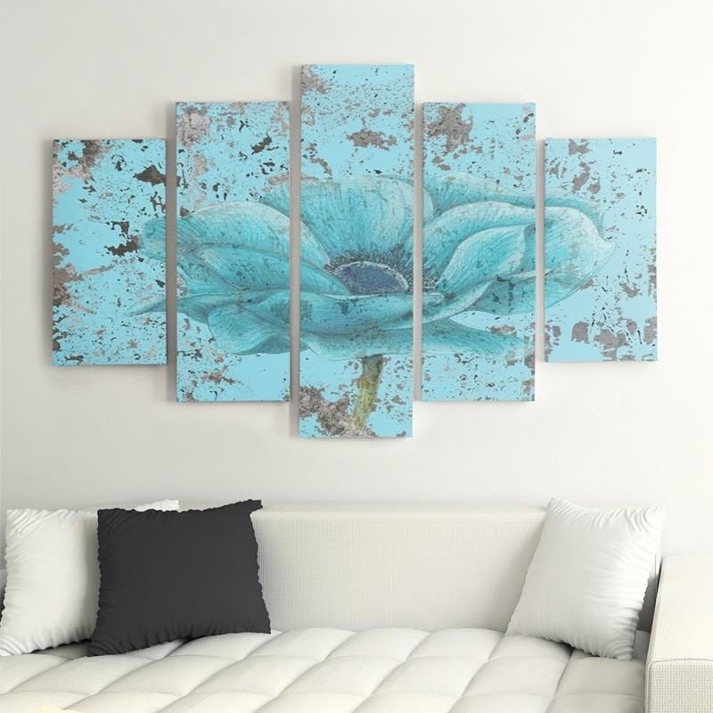 Kanva no 5 daļām - Type A, Blue Flower  Home Trends DECO