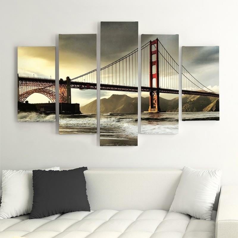 Kanva no 5 daļām - Type A, Bridge Across The River  Home Trends DECO