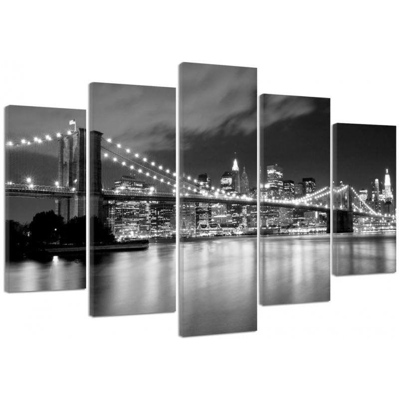 Kanva no 5 daļām - Type A, Brooklyn Bridge At Night  Home Trends DECO