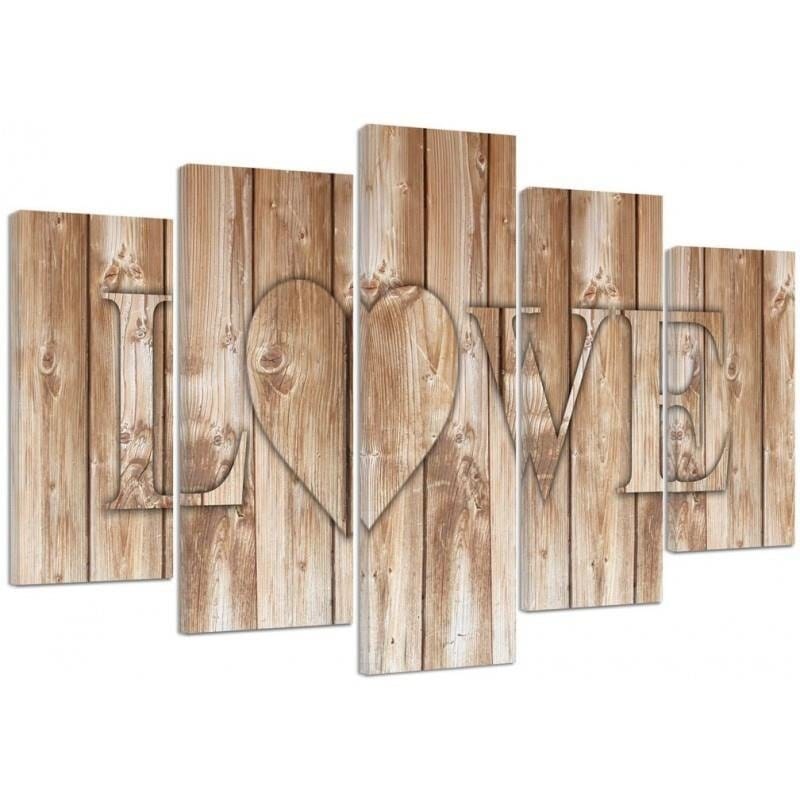 Kanva no 5 daļām - Type A, Brown Love On The Boards  Home Trends DECO