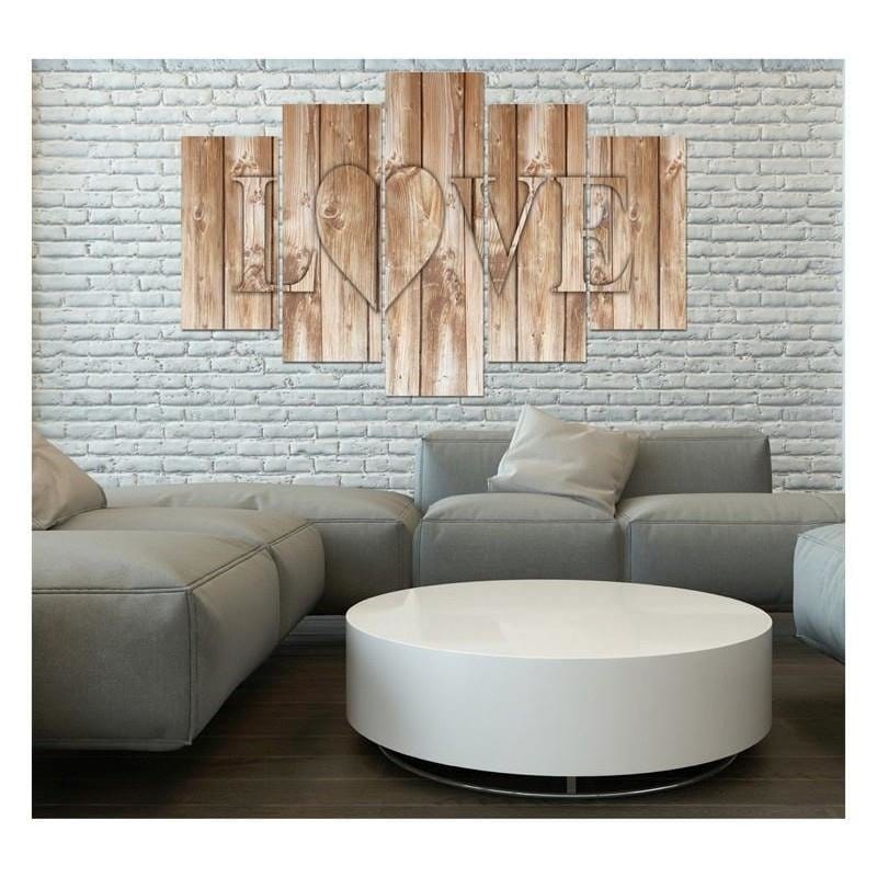 Kanva no 5 daļām - Type A, Brown Love On The Boards  Home Trends DECO