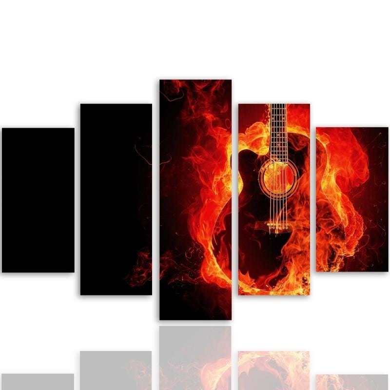 Kanva no 5 daļām - Type A, Burning Guitar  Home Trends DECO