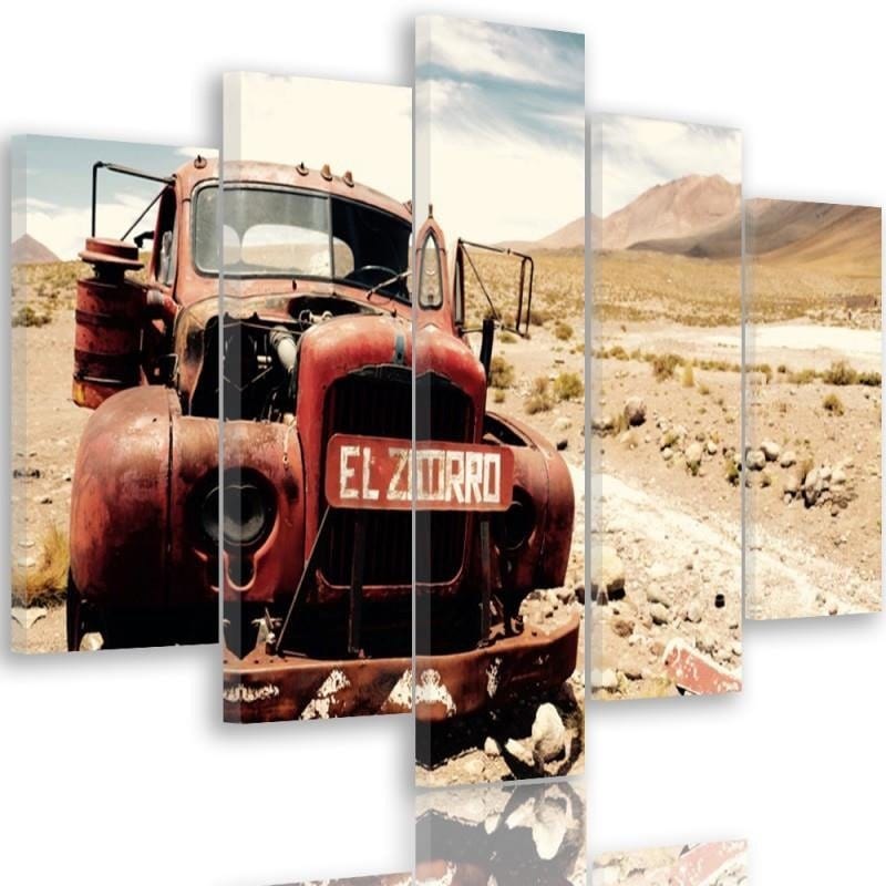 Kanva no 5 daļām - Type A, Car In The Desert  Home Trends DECO