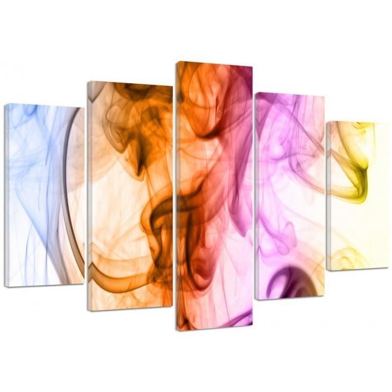 Kanva no 5 daļām - Type A, Colored Smoke - Abstraction  Home Trends DECO