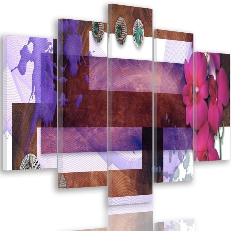 Kanva no 5 daļām - Type A, Composition Of Marsh Orchid  Home Trends DECO