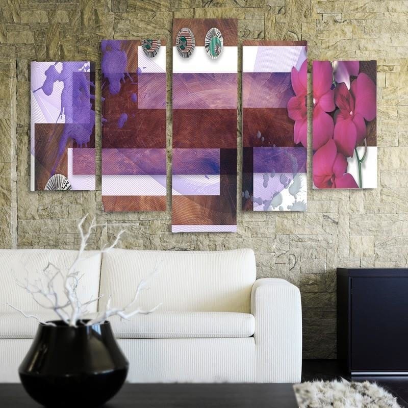 Kanva no 5 daļām - Type A, Composition Of Marsh Orchid  Home Trends DECO