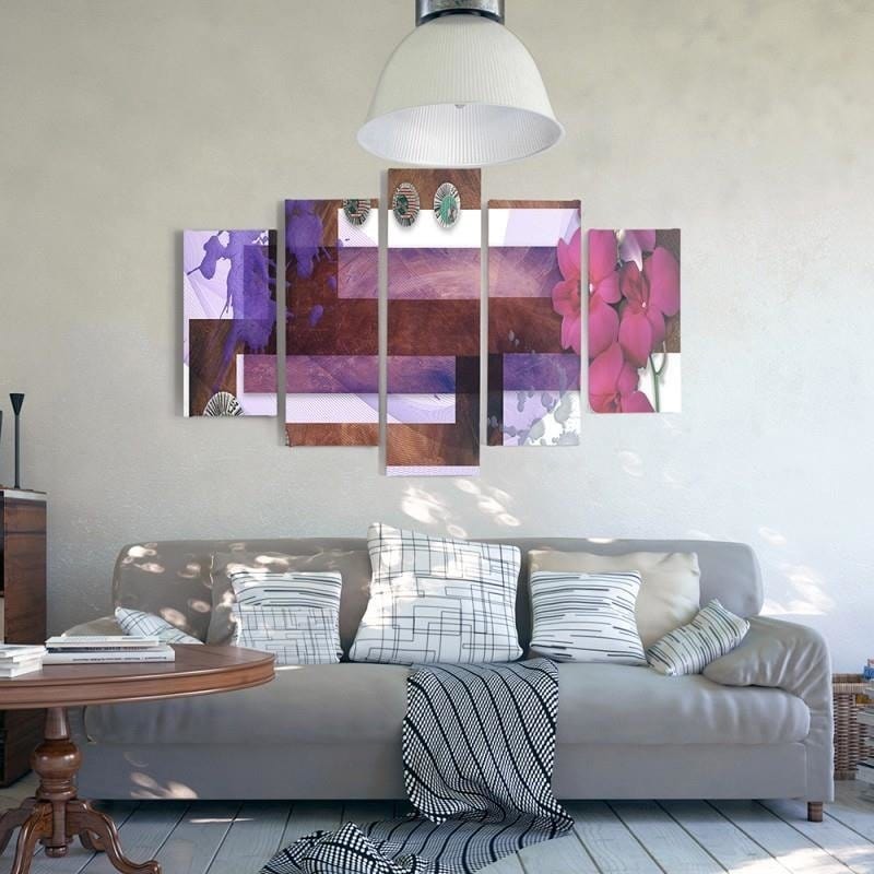 Kanva no 5 daļām - Type A, Composition Of Marsh Orchid  Home Trends DECO