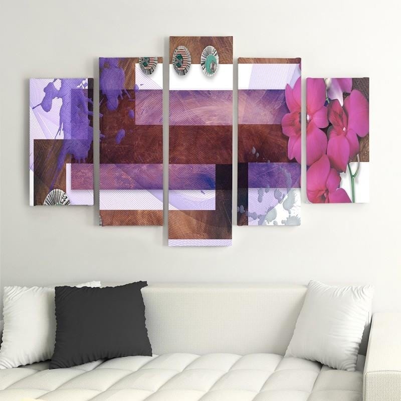 Kanva no 5 daļām - Type A, Composition Of Marsh Orchid  Home Trends DECO