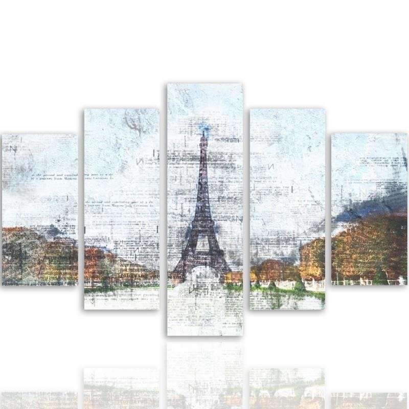 Kanva no 5 daļām - Type A, Eiffel Tower 6  Home Trends DECO