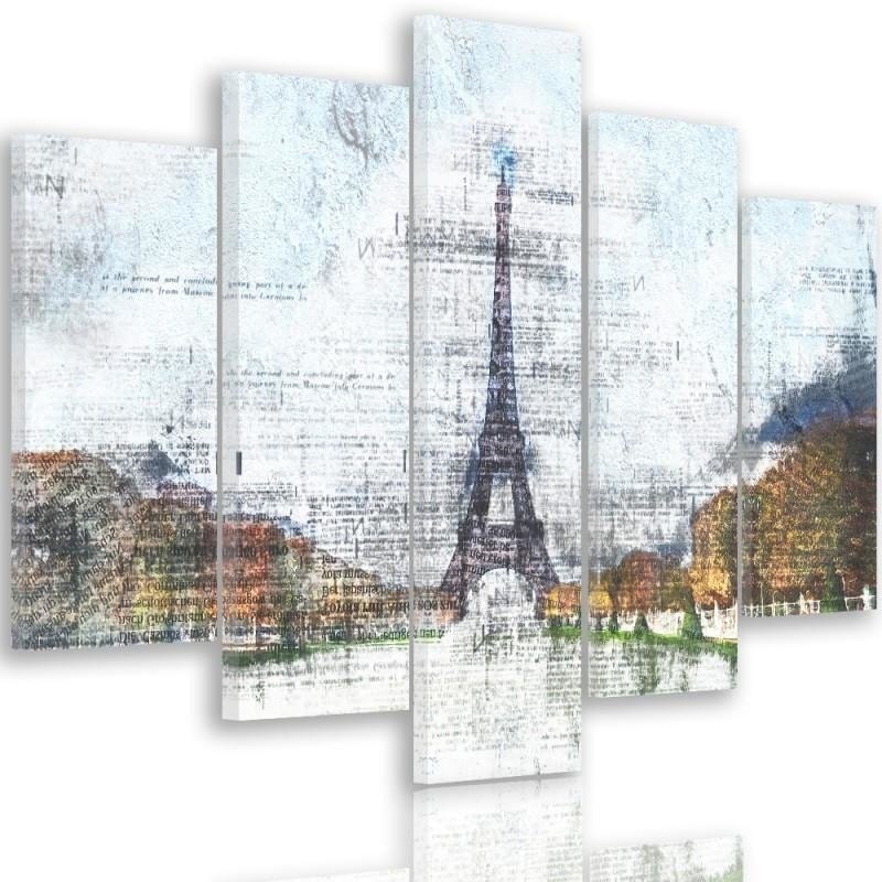 Kanva no 5 daļām - Type A, Eiffel Tower 6  Home Trends DECO