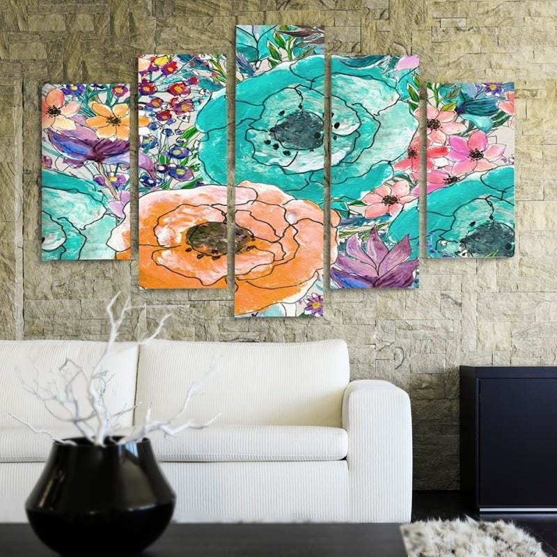 Kanva no 5 daļām - Type A, Floral Composition 2  Home Trends DECO