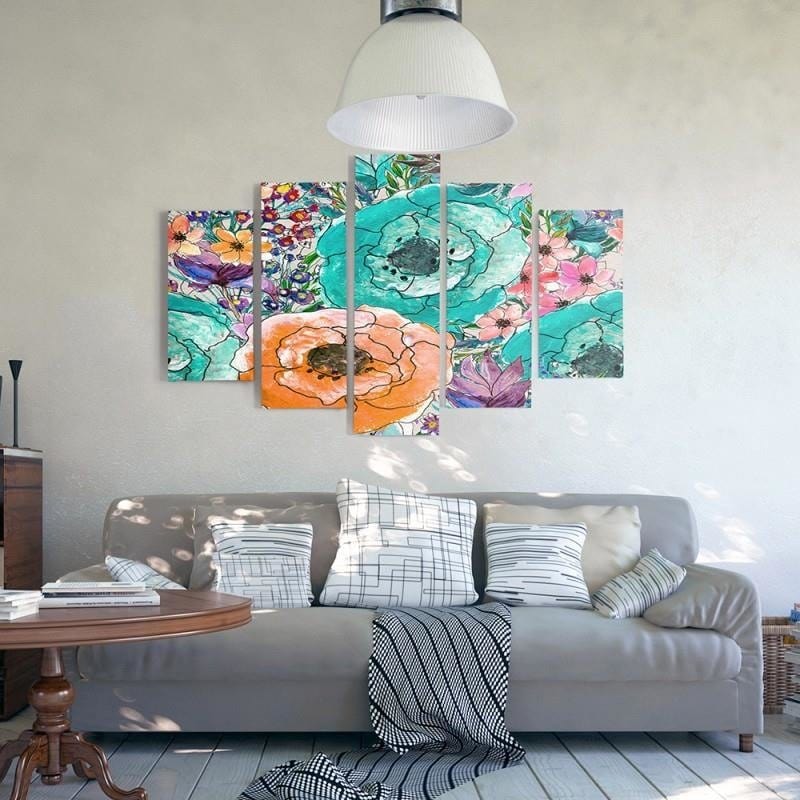 Kanva no 5 daļām - Type A, Floral Composition 2  Home Trends DECO