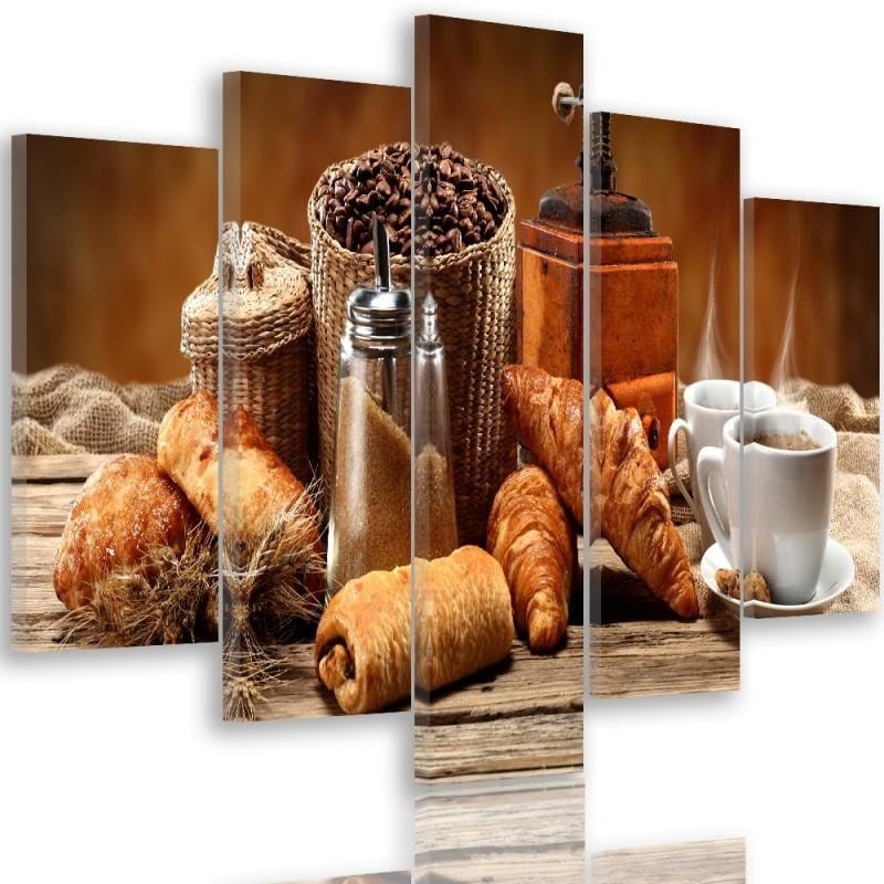 Kanva no 5 daļām - Type A, French Breakfast  Home Trends DECO