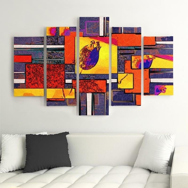 Kanva no 5 daļām - Type A, Geometric Abstraction 1  Home Trends DECO