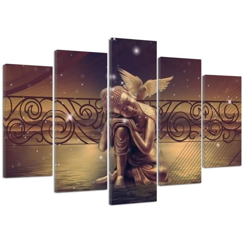 Kanva no 5 daļām - Type A, Gold Buddha  Home Trends DECO