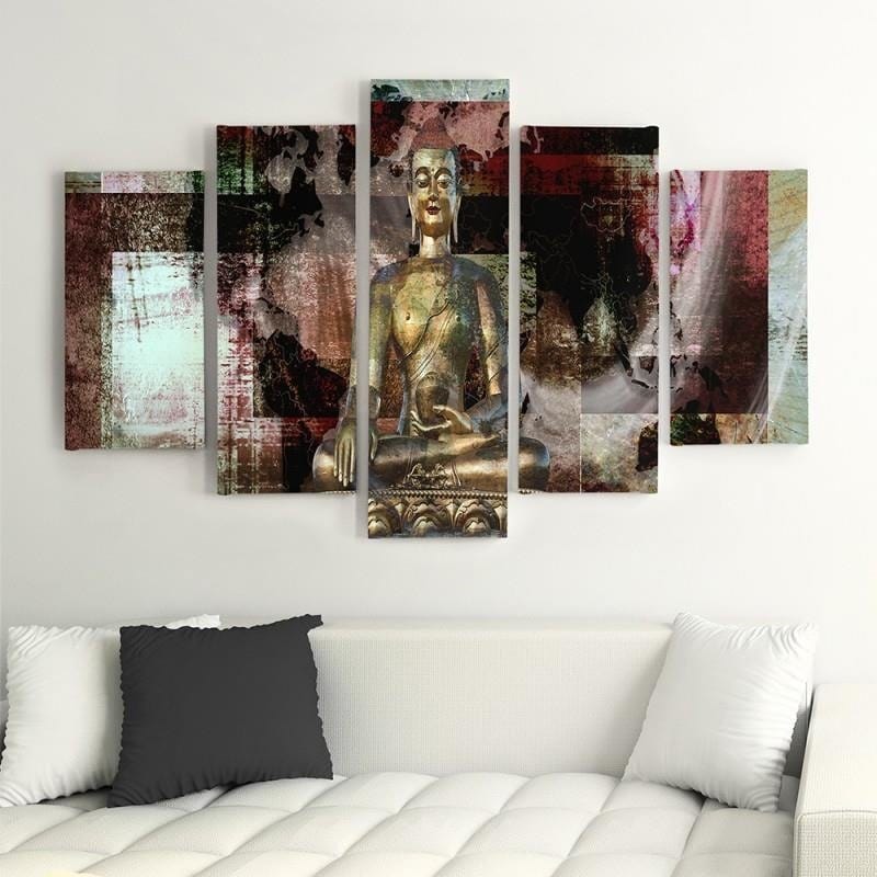 Kanva no 5 daļām - Type A, Golden Buddha 3  Home Trends DECO
