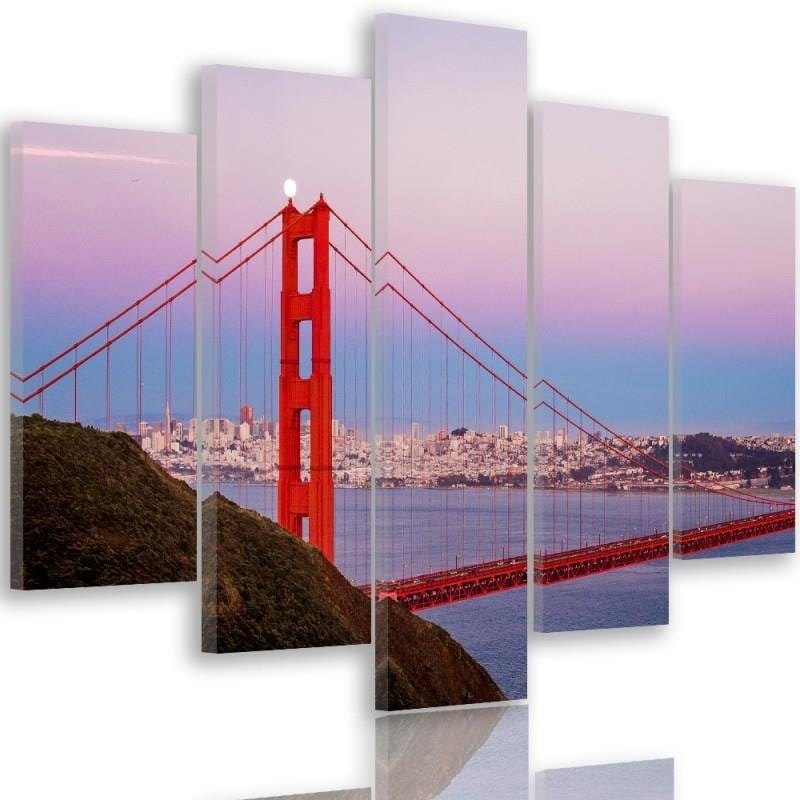 Kanva no 5 daļām - Type A, Golden Gate Bridge 3  Home Trends DECO