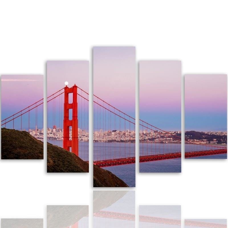 Kanva no 5 daļām - Type A, Golden Gate Bridge 3  Home Trends DECO