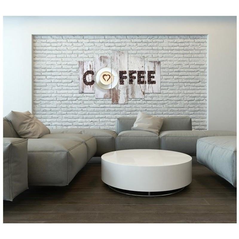 Kanva no 5 daļām - Type A, Inscription Coffee With Coffee Beans  Home Trends DECO