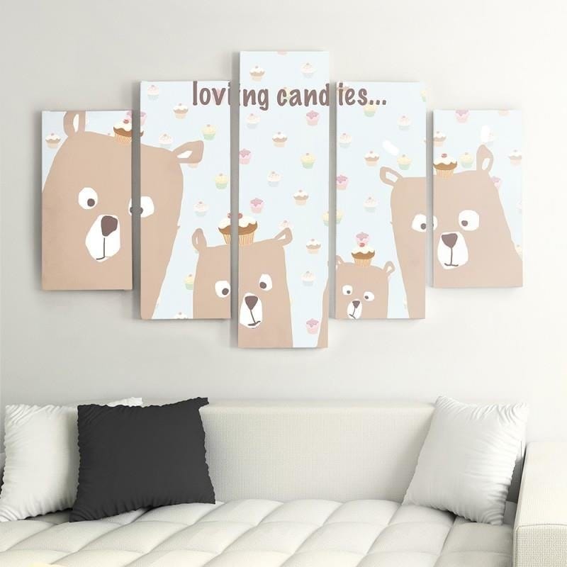 Kanva no 5 daļām - Type A, Loving Candies  Home Trends DECO
