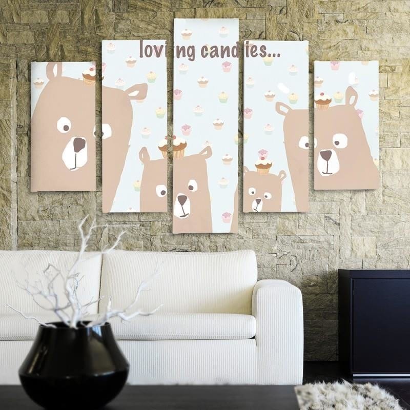 Kanva no 5 daļām - Type A, Loving Candies  Home Trends DECO