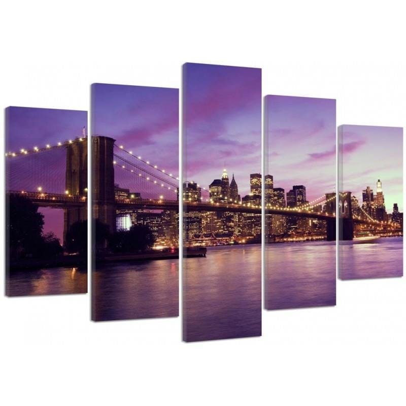 Kanva no 5 daļām - Type A, Manhattan At Sunset  Home Trends DECO