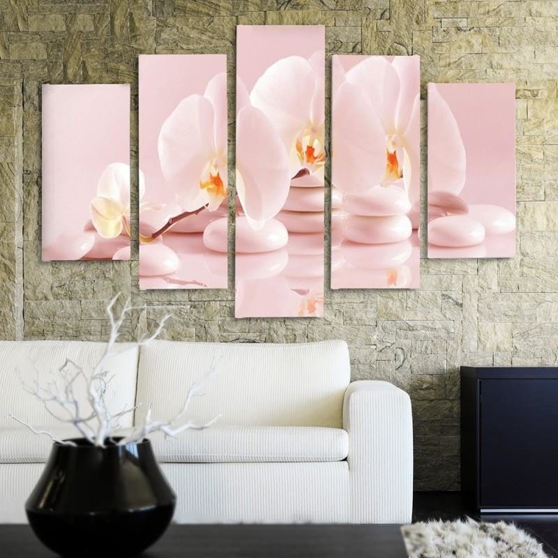 Kanva no 5 daļām - Type A, Orchid On The Stones  Home Trends DECO