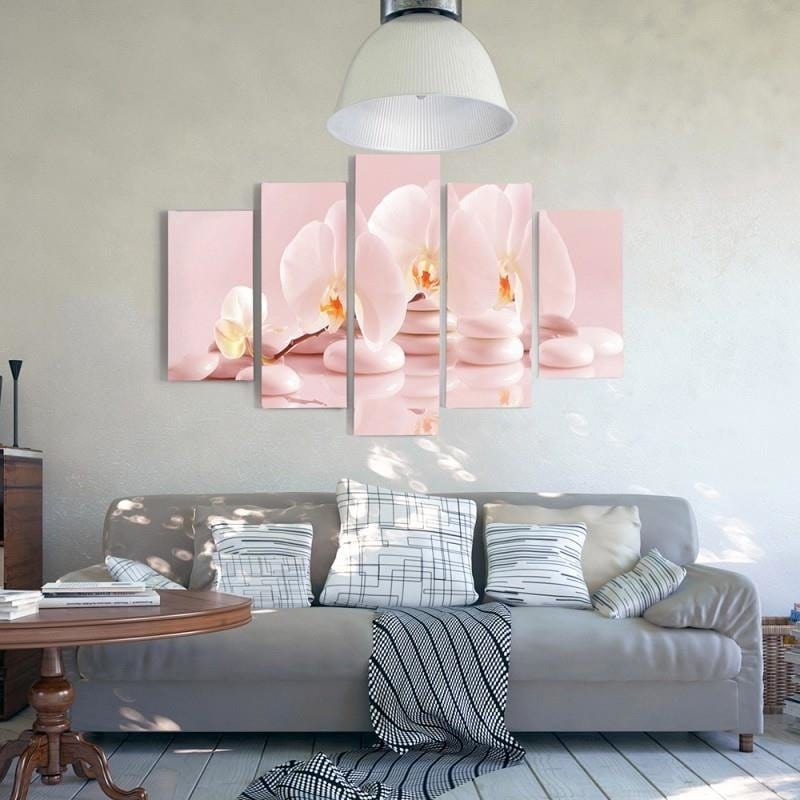 Kanva no 5 daļām - Type A, Orchid On The Stones  Home Trends DECO