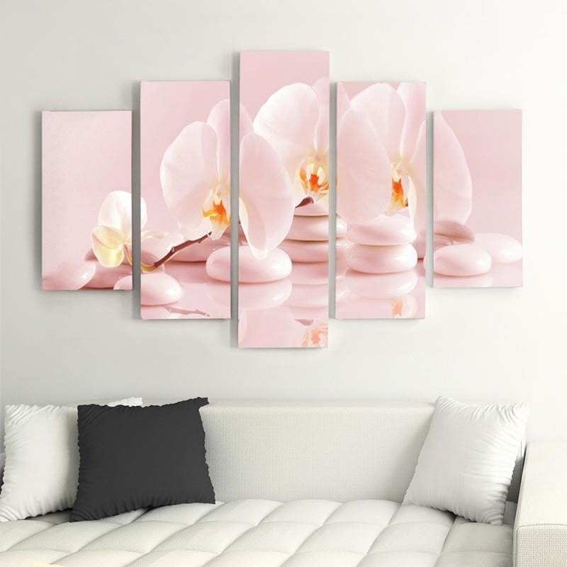 Kanva no 5 daļām - Type A, Orchid On The Stones  Home Trends DECO
