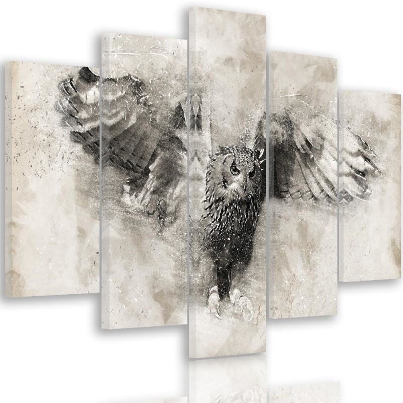 Kanva no 5 daļām - Type A, Owl In Flight 1  Home Trends DECO
