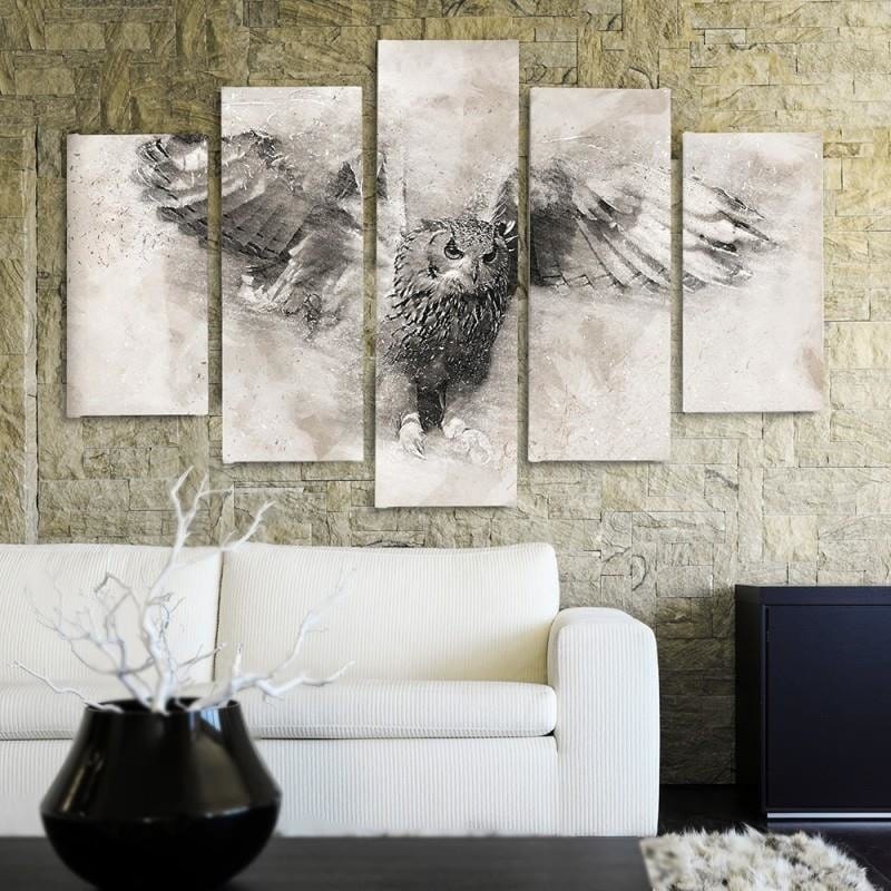 Kanva no 5 daļām - Type A, Owl In Flight 1  Home Trends DECO