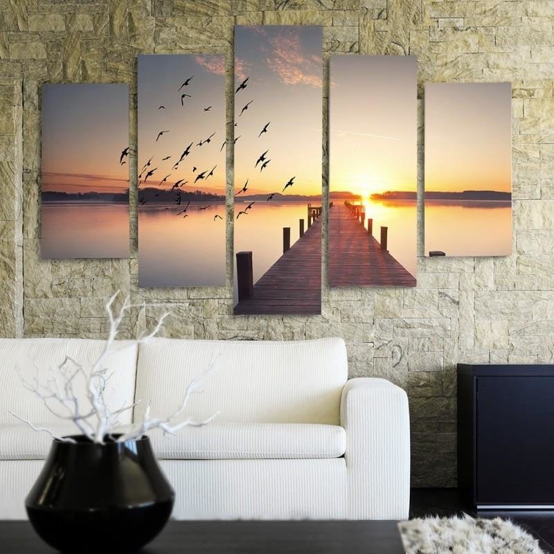Kanva no 5 daļām - Type A, Pier Over The Water  Home Trends DECO