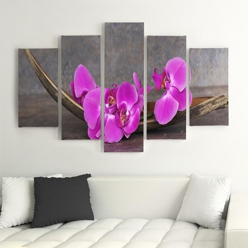 Kanva no 5 daļām - Type A, Pink Orchids  Home Trends DECO