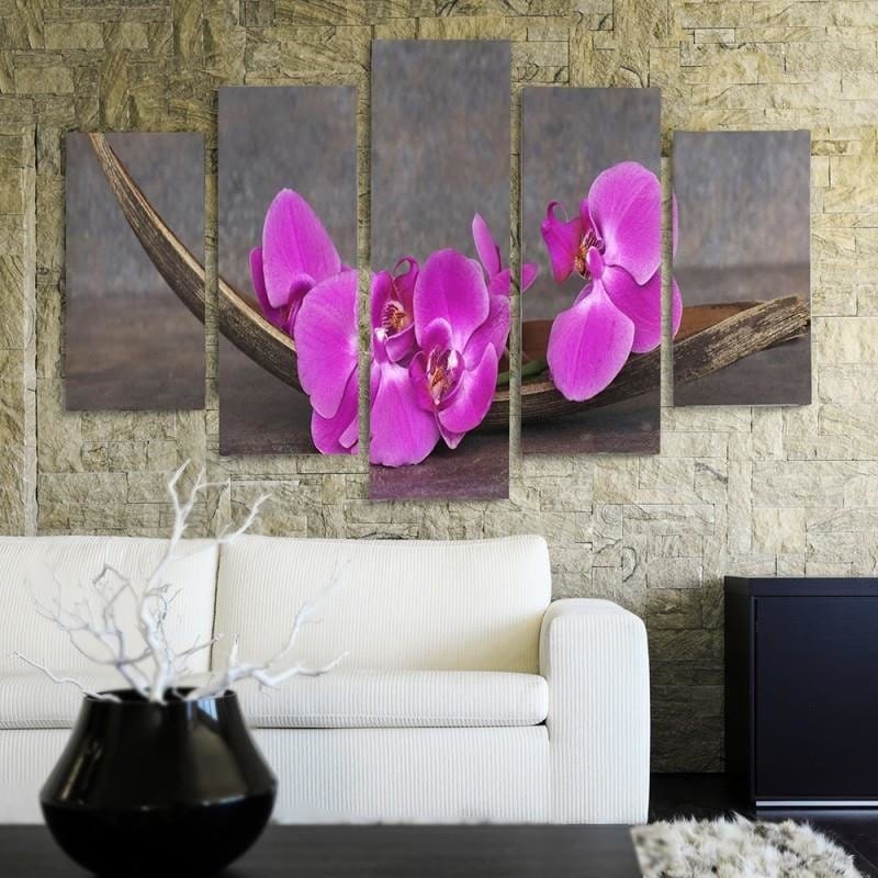 Kanva no 5 daļām - Type A, Pink Orchids  Home Trends DECO