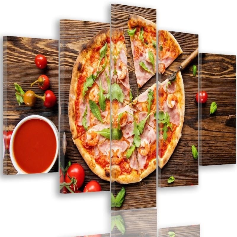 Kanva no 5 daļām - Type A, Pizza With Arugula  Home Trends DECO