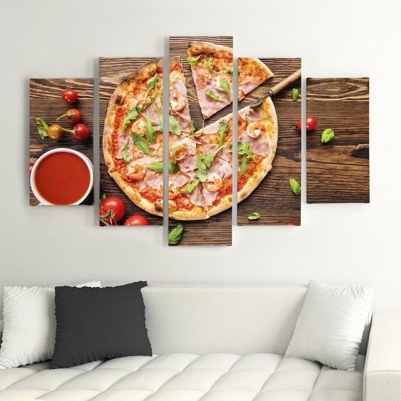 Kanva no 5 daļām - Type A, Pizza With Arugula  Home Trends DECO
