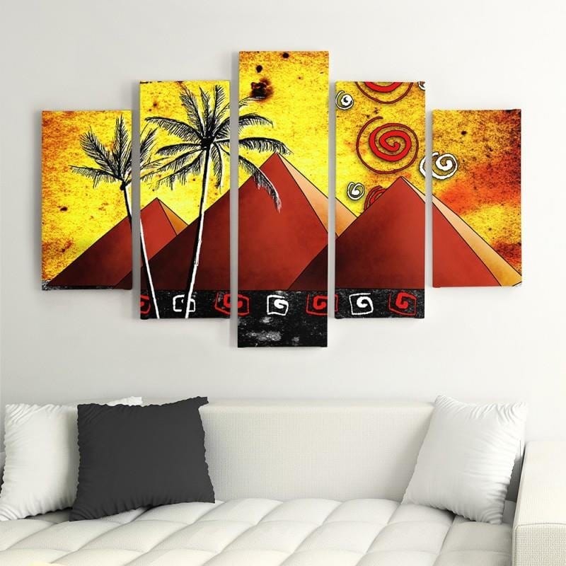 Kanva no 5 daļām - Type A, Pyramids  Home Trends DECO