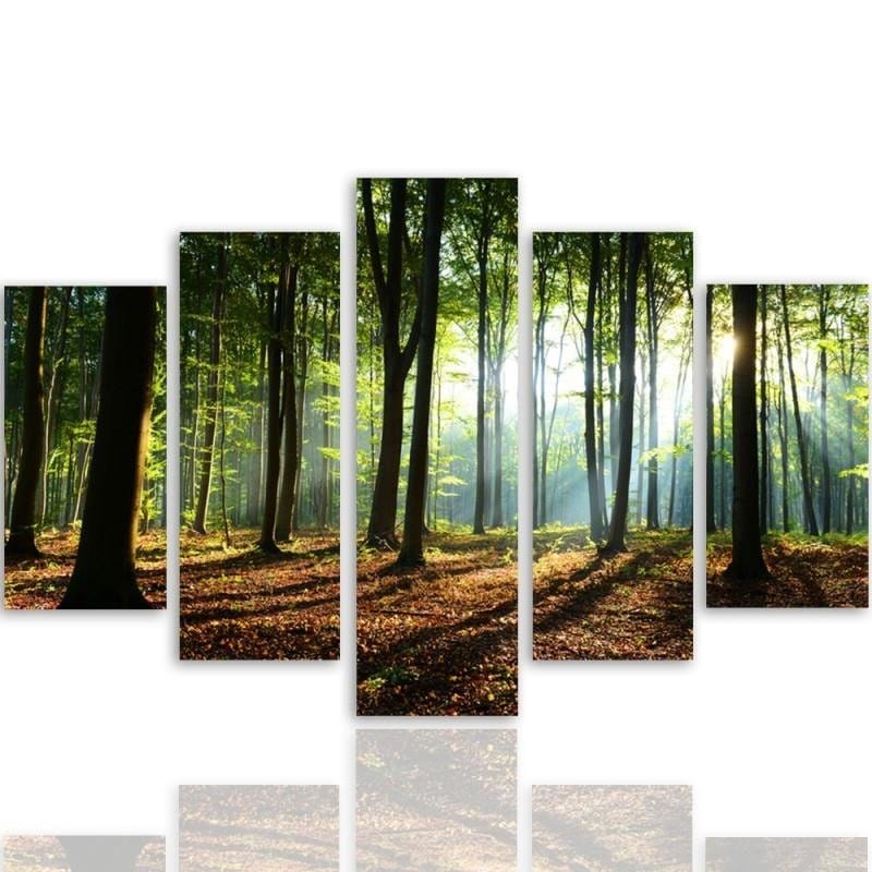 Kanva no 5 daļām - Type A, Rays Of The Sun In The Forest  Home Trends DECO