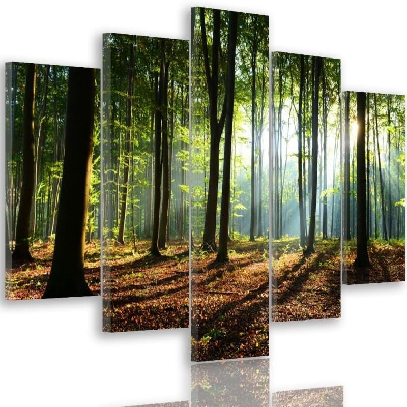Kanva no 5 daļām - Type A, Rays Of The Sun In The Forest  Home Trends DECO