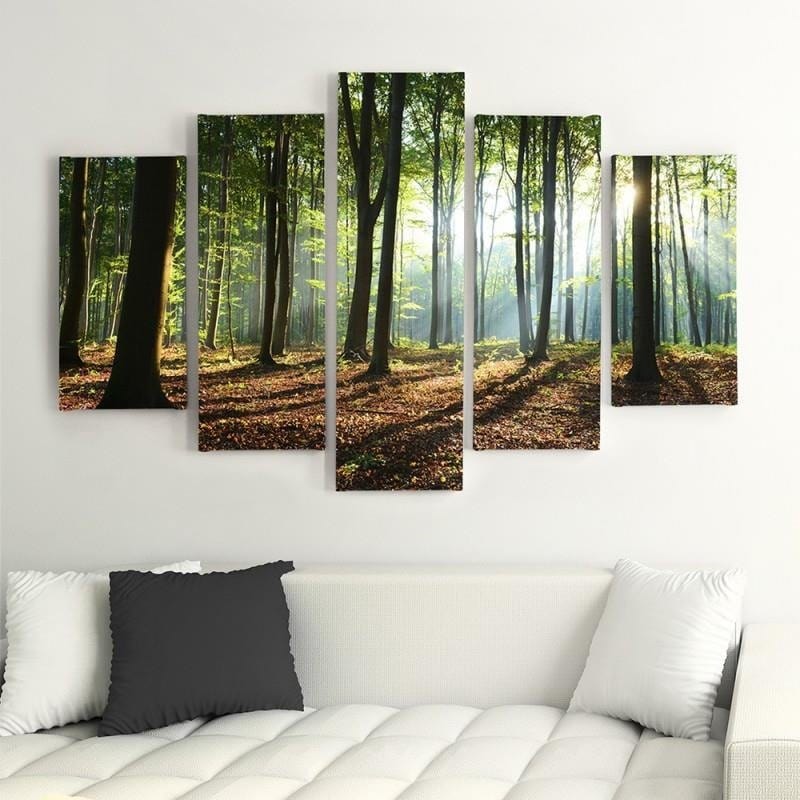 Kanva no 5 daļām - Type A, Rays Of The Sun In The Forest  Home Trends DECO