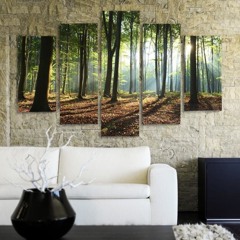 Kanva no 5 daļām - Type A, Rays Of The Sun In The Forest  Home Trends DECO