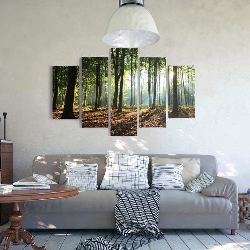 Kanva no 5 daļām - Type A, Rays Of The Sun In The Forest  Home Trends DECO