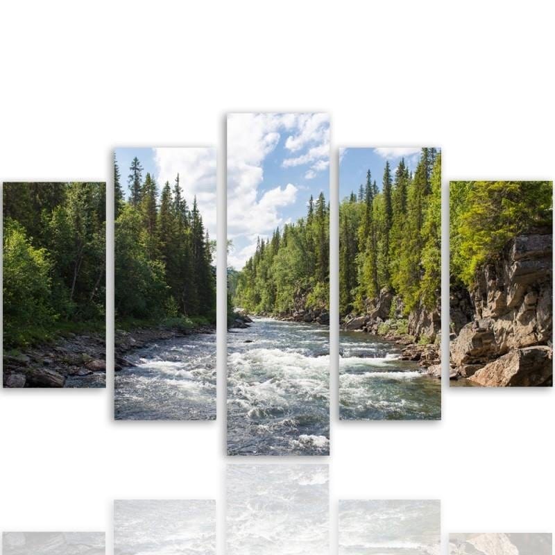 Kanva no 5 daļām - Type A, River In The Forest  Home Trends DECO