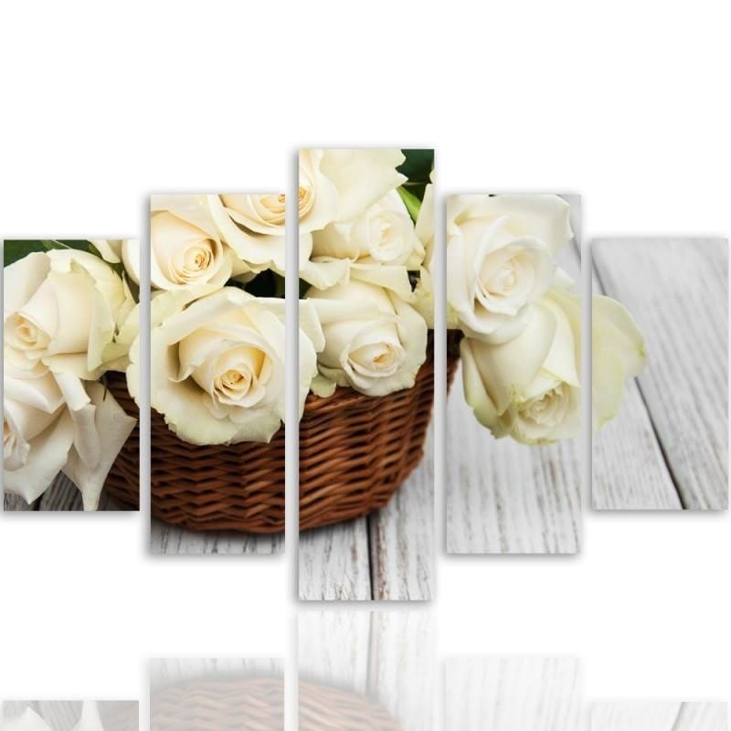 Kanva no 5 daļām - Type A, Roses In The Basket  Home Trends DECO