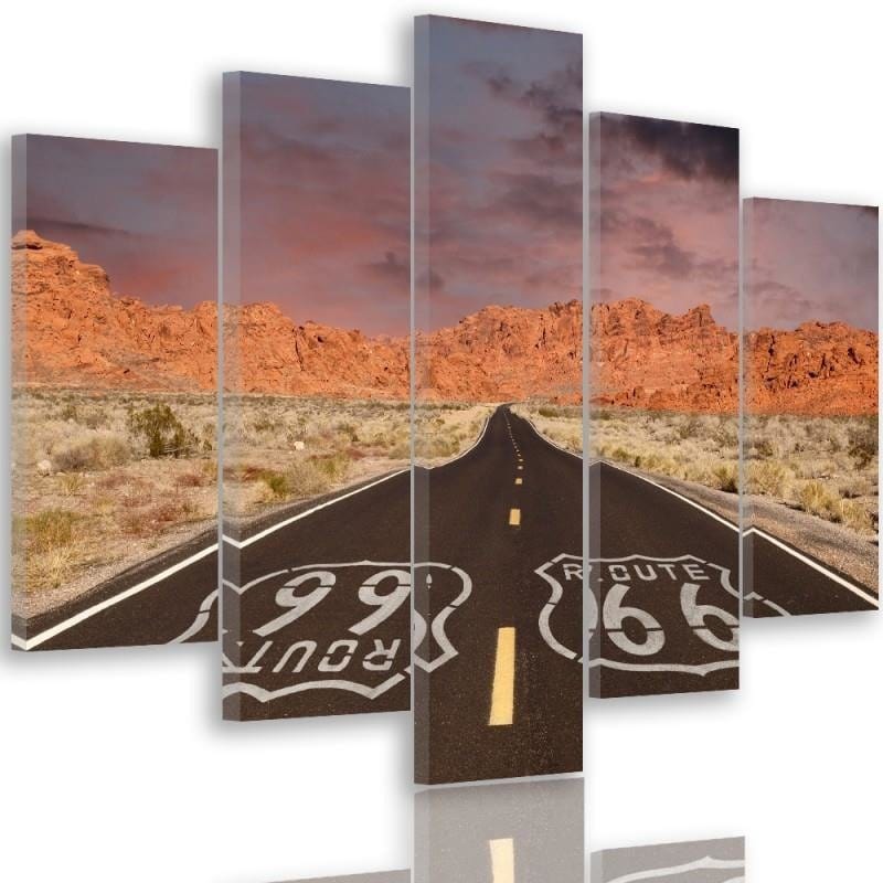 Kanva no 5 daļām - Type A, Route 66 Road  Home Trends DECO