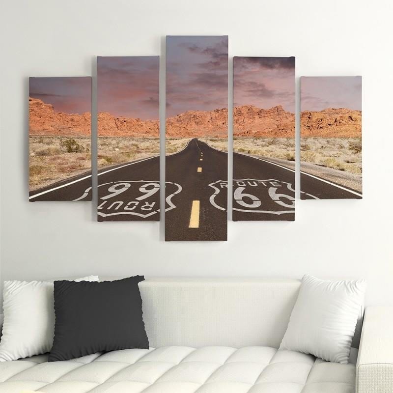 Kanva no 5 daļām - Type A, Route 66 Road  Home Trends DECO