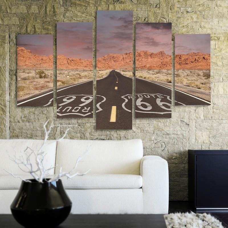 Kanva no 5 daļām - Type A, Route 66 Road  Home Trends DECO