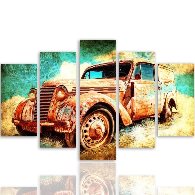 Kanva no 5 daļām - Type A, Rusty Car  Home Trends DECO